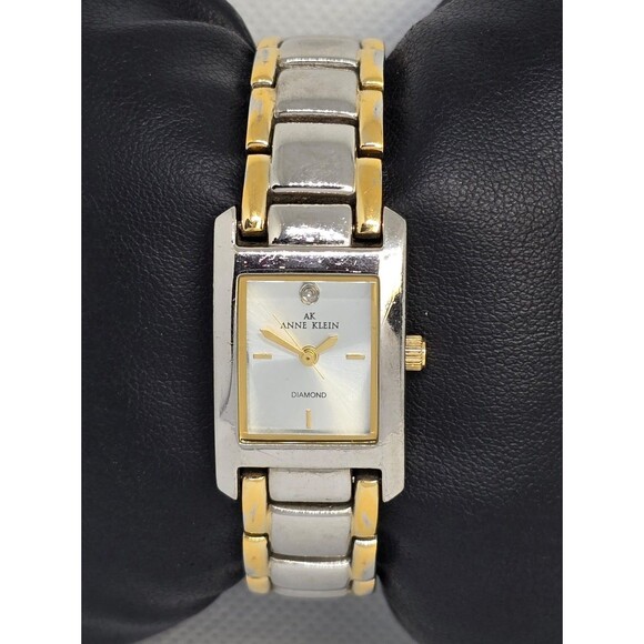 Women\'s AK Anne Klein Diamond White Dial Silver Gold Tone Bracelet Band Watch 04 main image 7